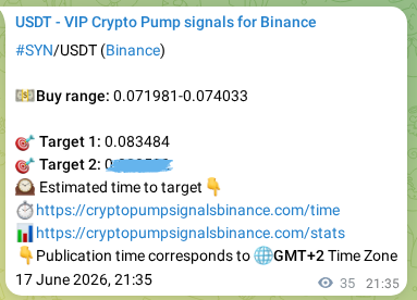 Signal authentication: SYN pump on Binance at 17 June 2026, 21:48