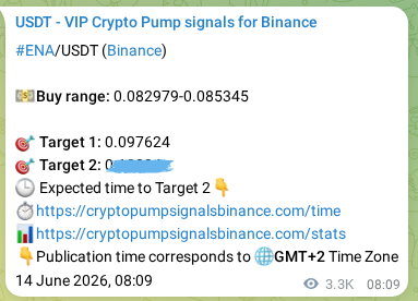 Proof of ENA pump signal on Binance at 18 June 2026, 03:14